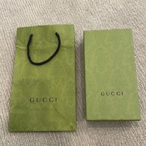 Gucci wallet box, wallet dust bag, Gucci authenticity cards.
